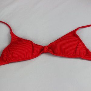 Hollister Red Ribbed Bikini Top